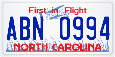 NC license plate ABN0994