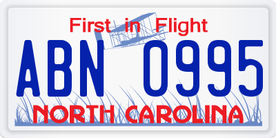 NC license plate ABN0995