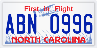 NC license plate ABN0996