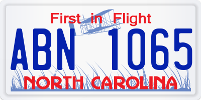 NC license plate ABN1065