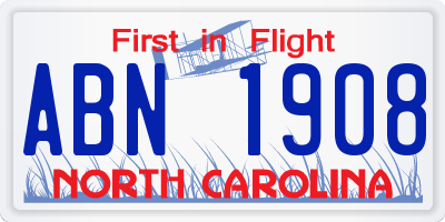 NC license plate ABN1908