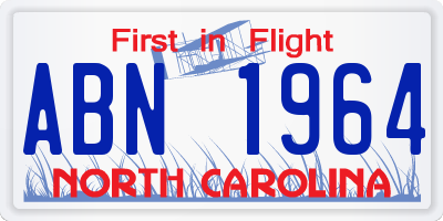 NC license plate ABN1964
