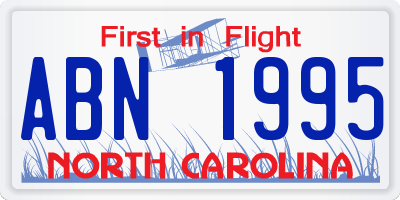 NC license plate ABN1995