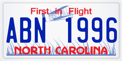 NC license plate ABN1996