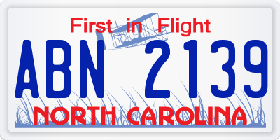 NC license plate ABN2139