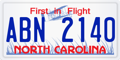NC license plate ABN2140