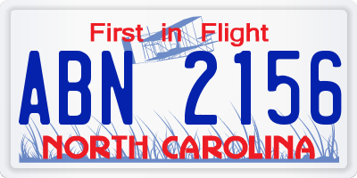 NC license plate ABN2156