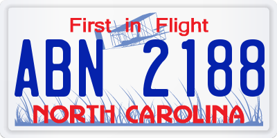 NC license plate ABN2188