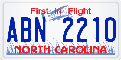 NC license plate ABN2210