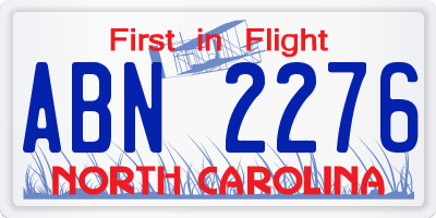 NC license plate ABN2276