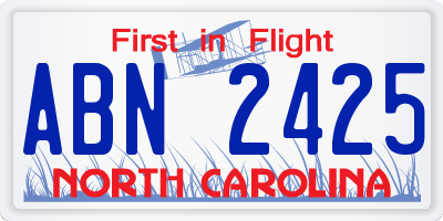 NC license plate ABN2425