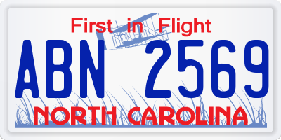 NC license plate ABN2569