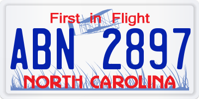 NC license plate ABN2897