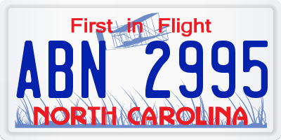 NC license plate ABN2995
