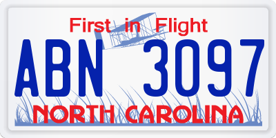 NC license plate ABN3097