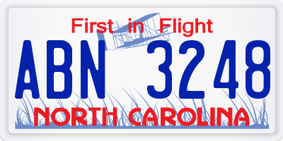 NC license plate ABN3248