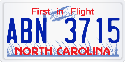 NC license plate ABN3715