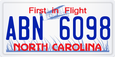 NC license plate ABN6098