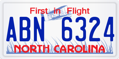 NC license plate ABN6324