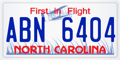 NC license plate ABN6404