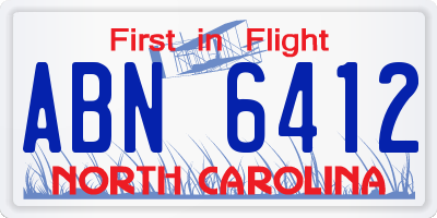 NC license plate ABN6412