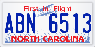 NC license plate ABN6513