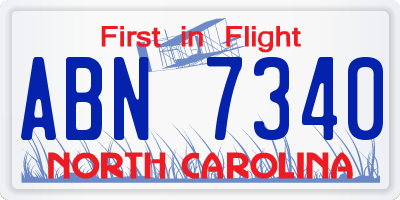 NC license plate ABN7340