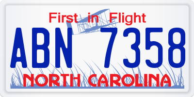NC license plate ABN7358