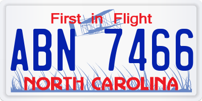 NC license plate ABN7466