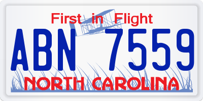 NC license plate ABN7559