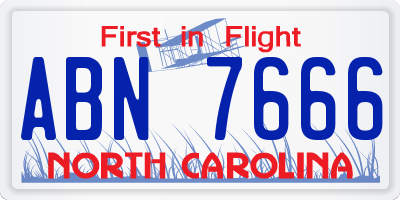 NC license plate ABN7666