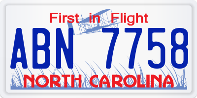 NC license plate ABN7758