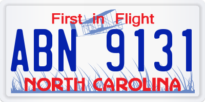 NC license plate ABN9131