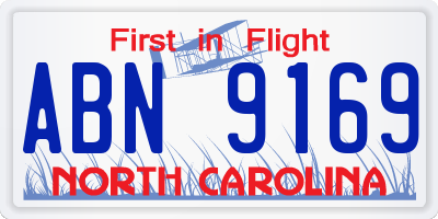 NC license plate ABN9169