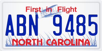 NC license plate ABN9485