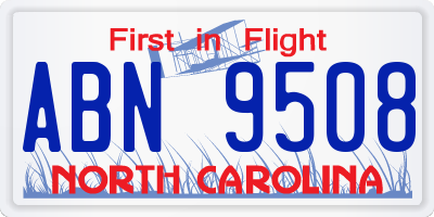 NC license plate ABN9508