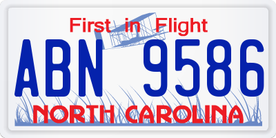 NC license plate ABN9586