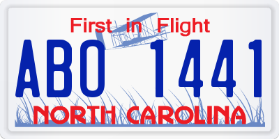 NC license plate ABO1441