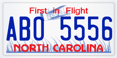 NC license plate ABO5556