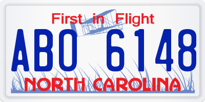 NC license plate ABO6148
