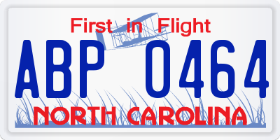 NC license plate ABP0464