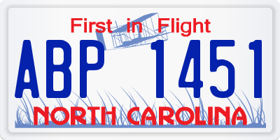 NC license plate ABP1451