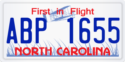 NC license plate ABP1655