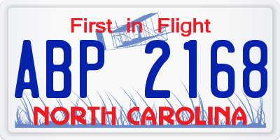 NC license plate ABP2168