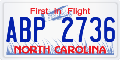 NC license plate ABP2736