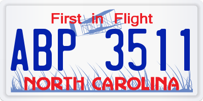 NC license plate ABP3511