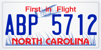 NC license plate ABP5712