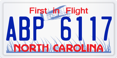 NC license plate ABP6117