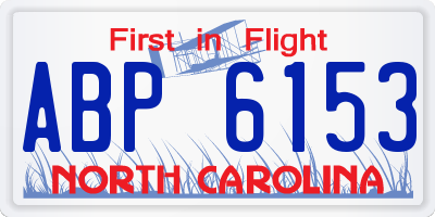 NC license plate ABP6153