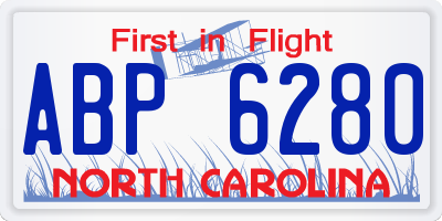 NC license plate ABP6280
